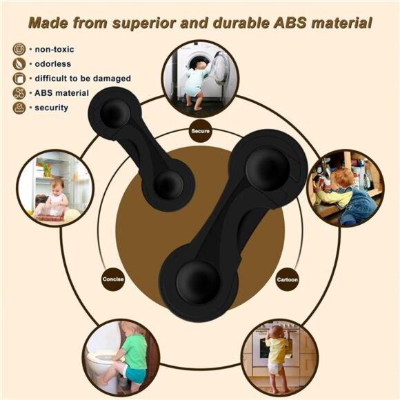 Child Safety Locks (10-Pack) - Baby Proof Cabinet Lock (No Drilling) 3M Adhesive - Picture 5 of 8